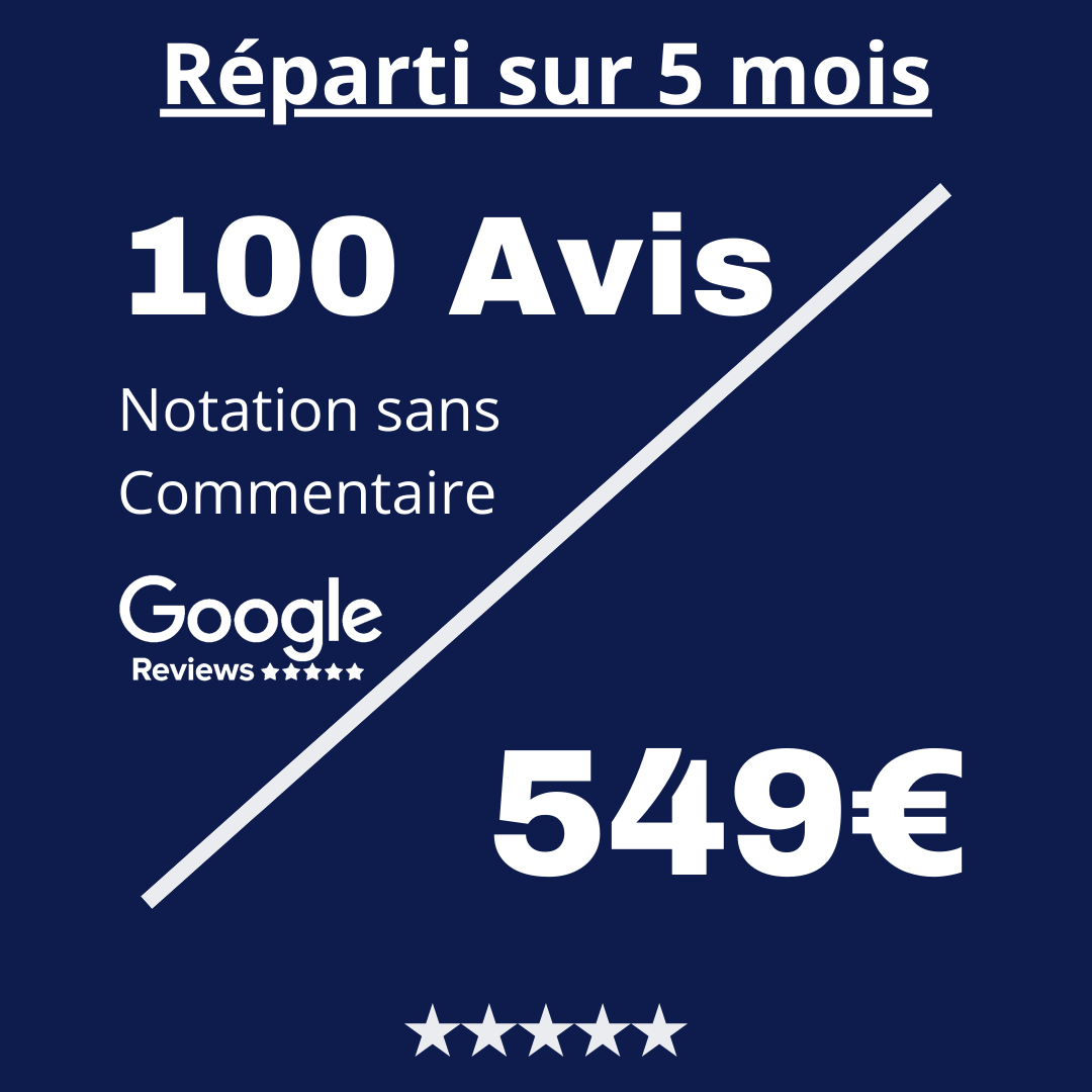 Acheter 100 Avis Google Review sans Commentaire