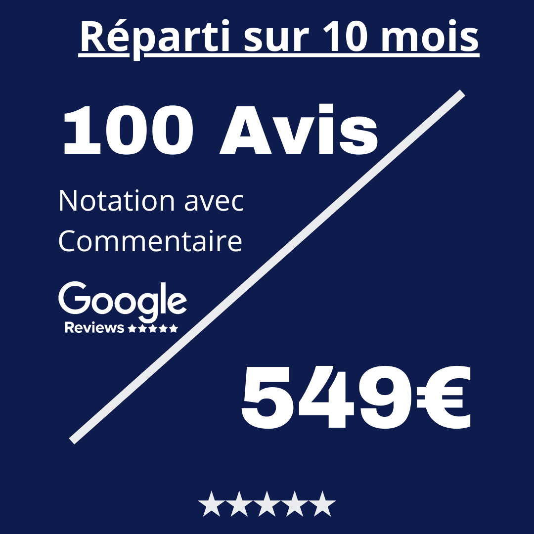 Acheter 100 Avis Google Review Notation avec Commentaire