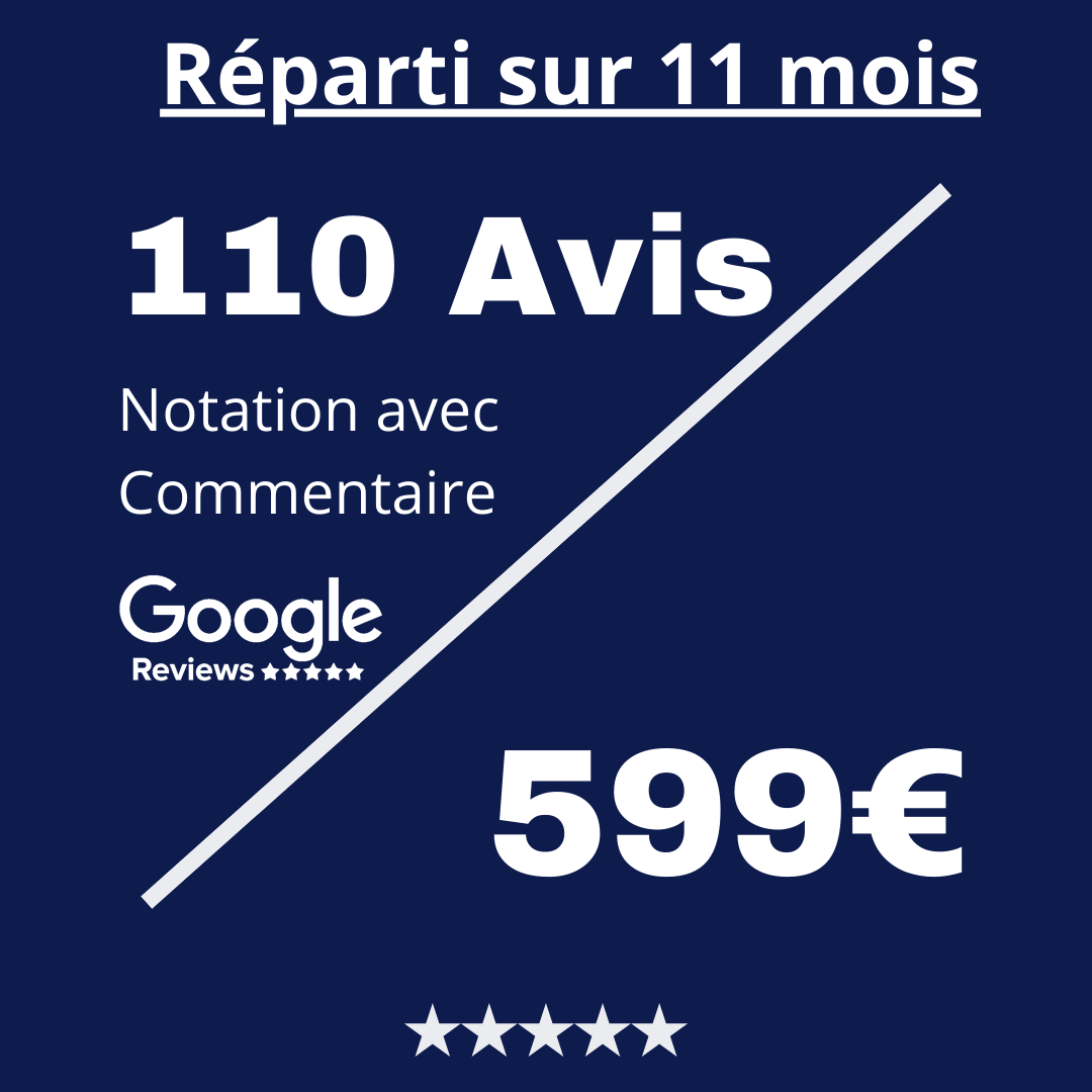 Acheter 110 Avis Google Review Notation avec Commentaire