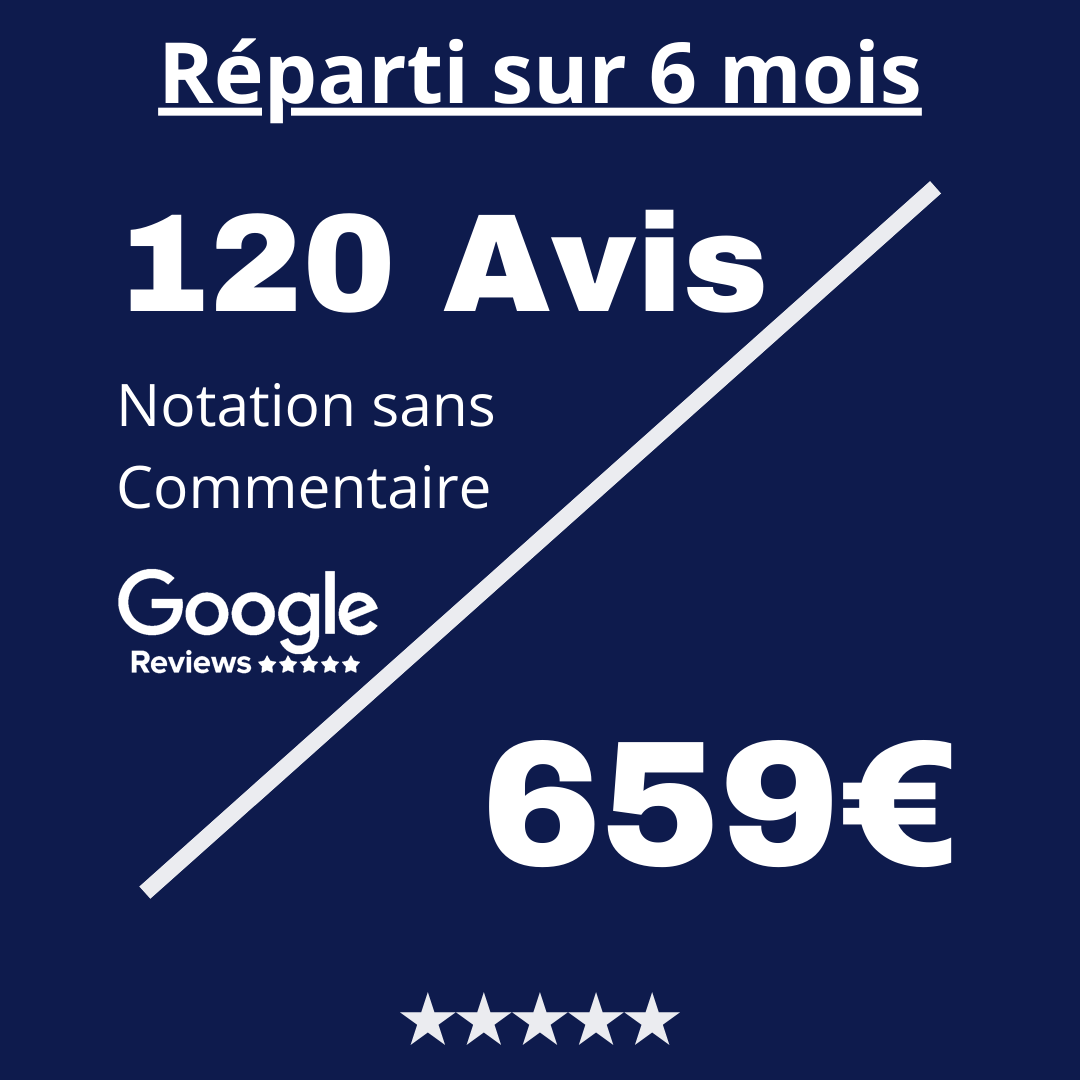 Acheter 120 Avis Google Review sans Commentaire