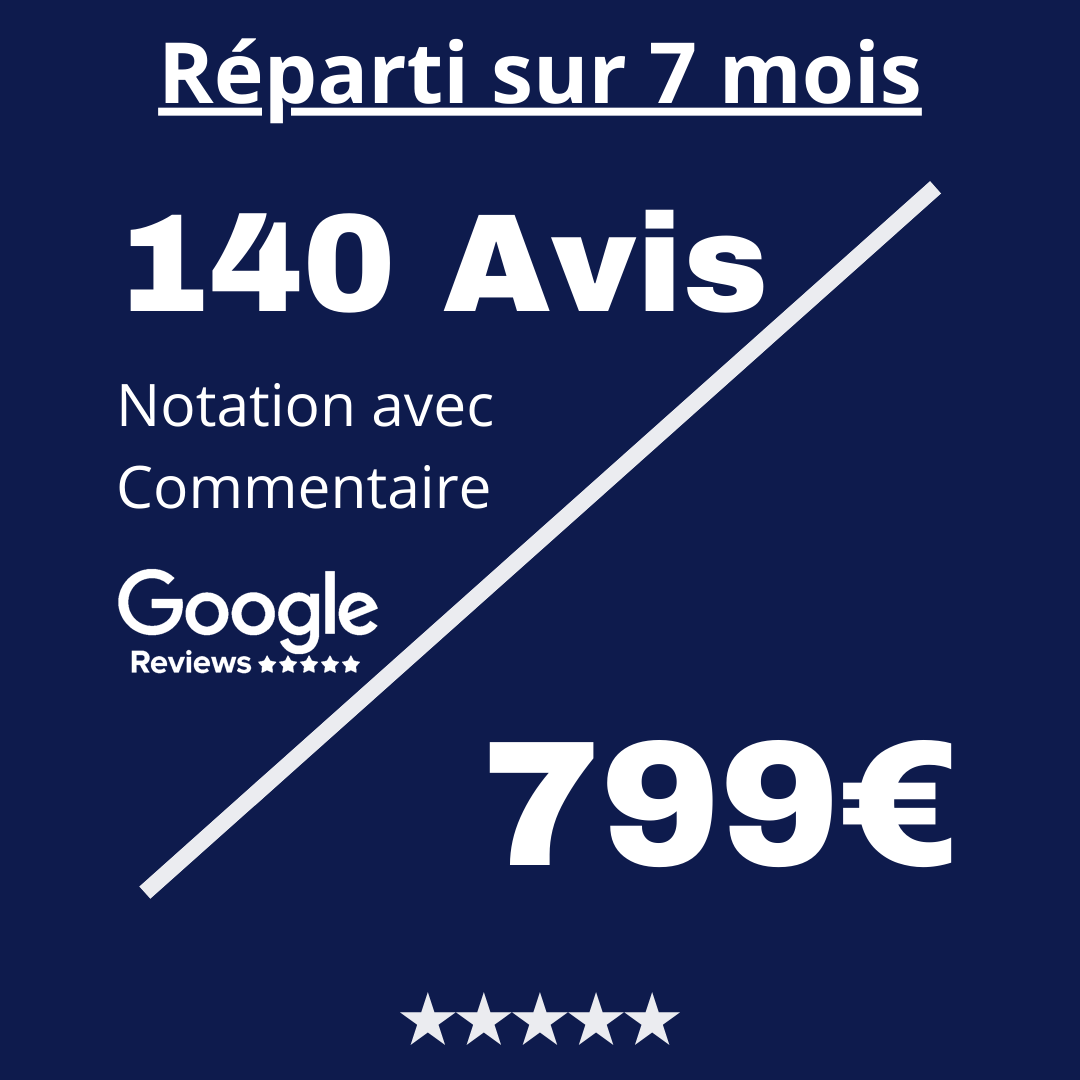 Acheter 140 Vrais Avis Google Reviews avec Commentaire