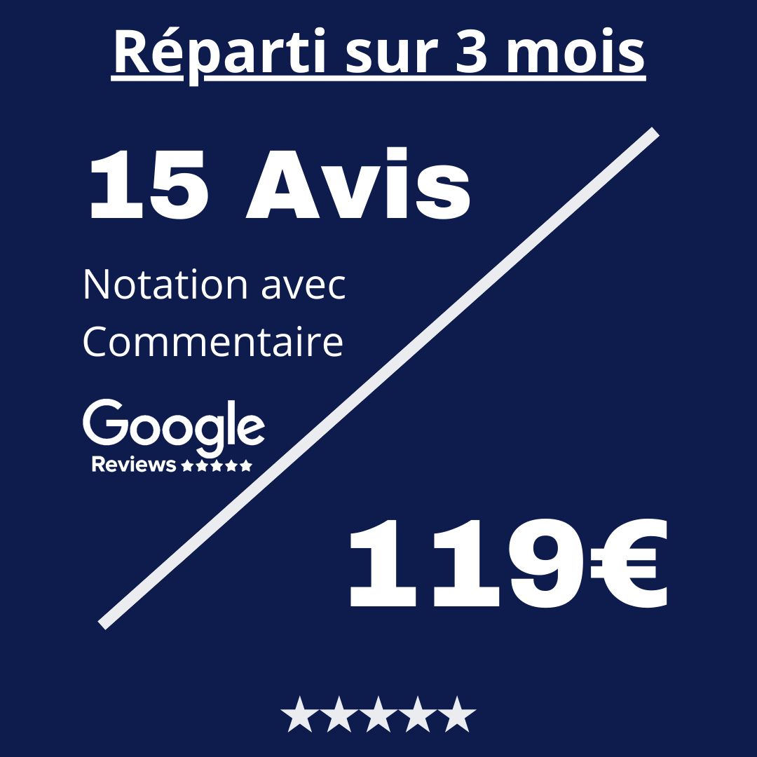 Acheter 15 Avis Google Review Notation avec Commentaire