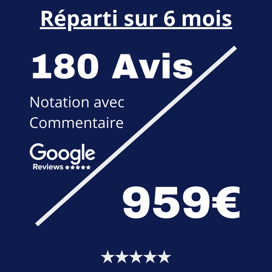 Acheter 180 Revue Google Reviews avec Commentaire