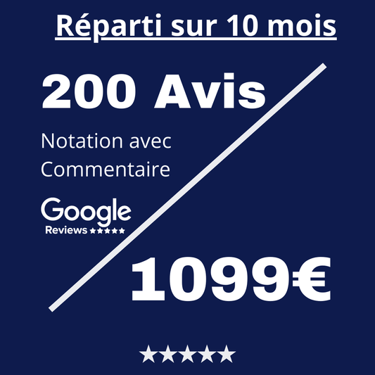 Acheter 200 Vrais Avis Google Reviews avec Commentaire