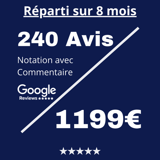 Acheter 240 Revue Google Reviews avec Commentaire