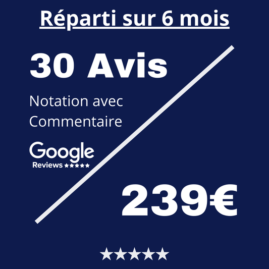 Acheter 30 Avis Google Review Notation avec Commentaire