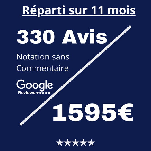 Acheter 330 Avis Google Reviews sans Commentaire