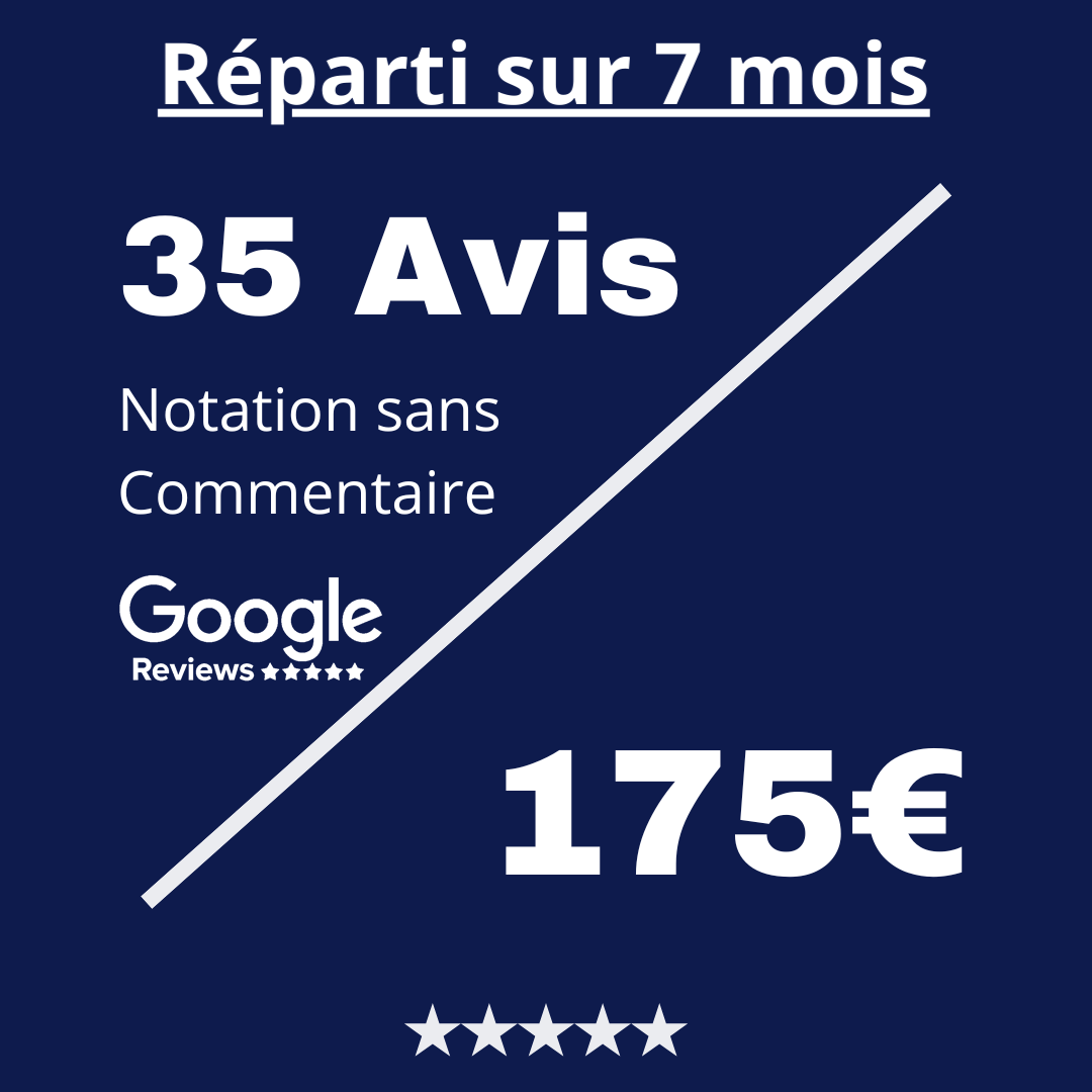 Acheter 35 Avis Google Review Notation sans Commentaire