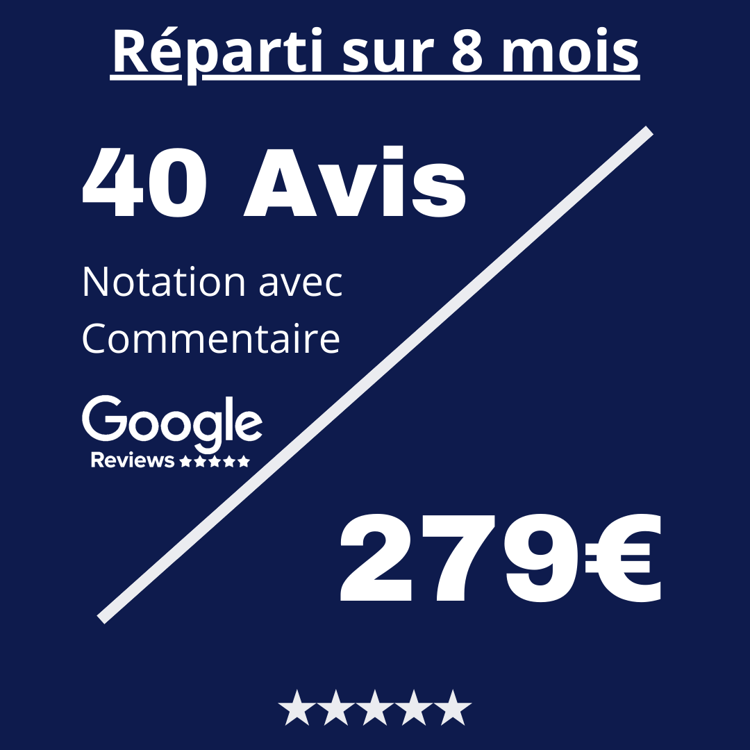 Acheter 40 Avis Google Review Notation avec Commentaire