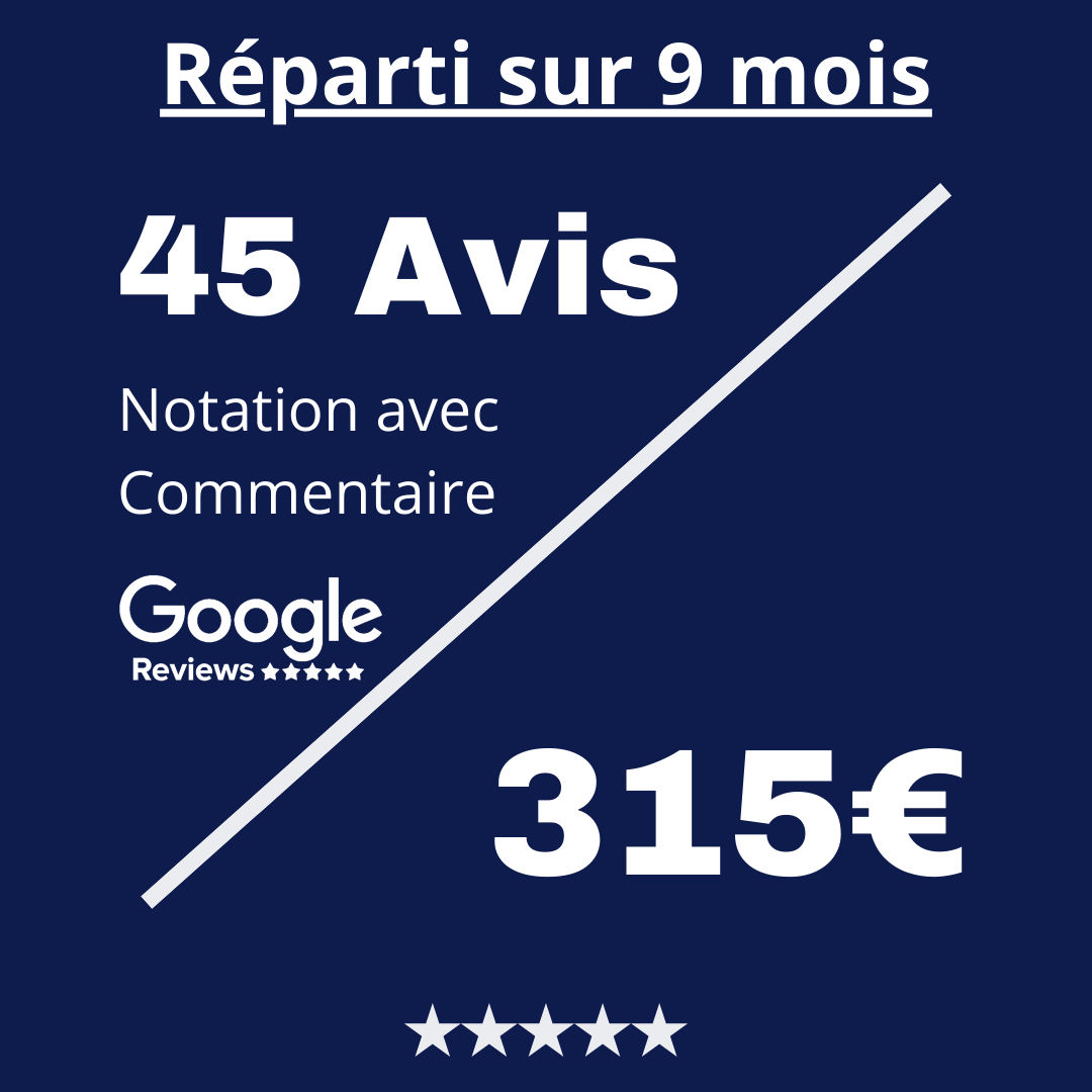 Acheter 45 Avis Google Review Notation avec Commentaire