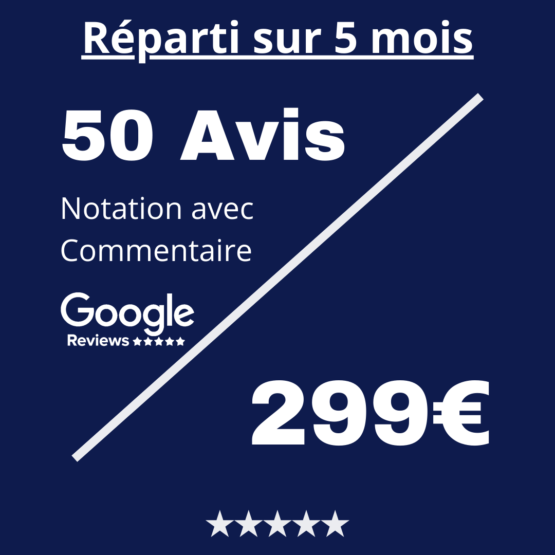 Acheter 50 Avis Google Review Notation avec Commentaire