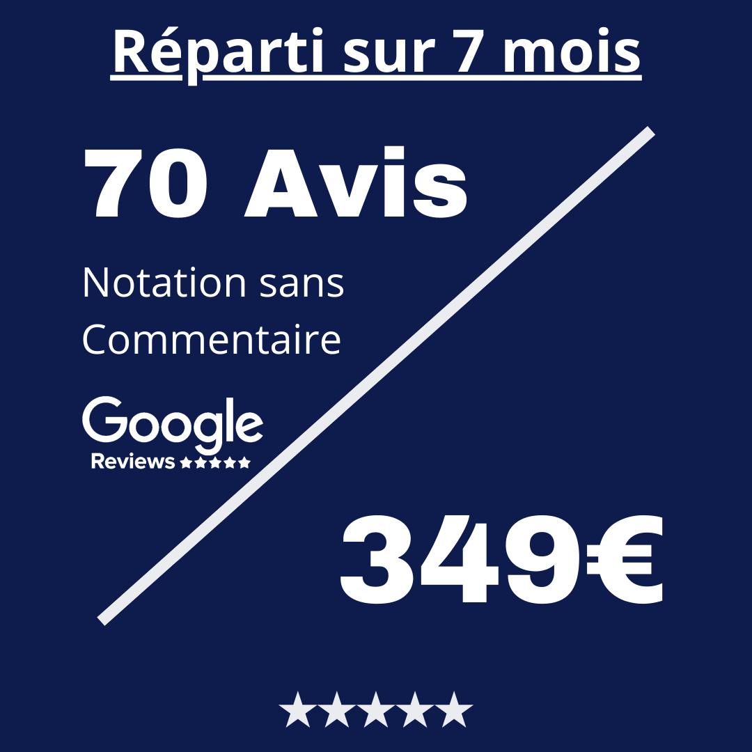 7 mois/ 10 Avis Google Reviews sans commentaire