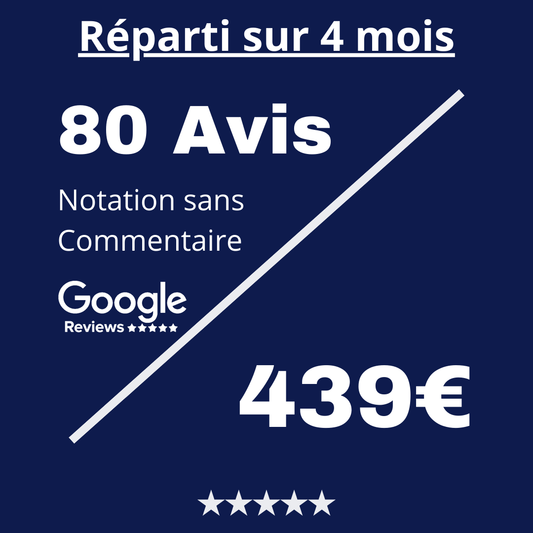 Acheter 80 Avis Google Review sans Commentaire