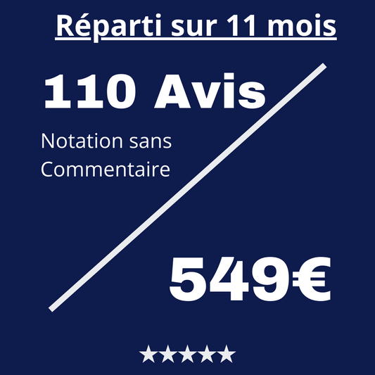 Acheter 110 Avis Trustpilot Notation sans Commentaire