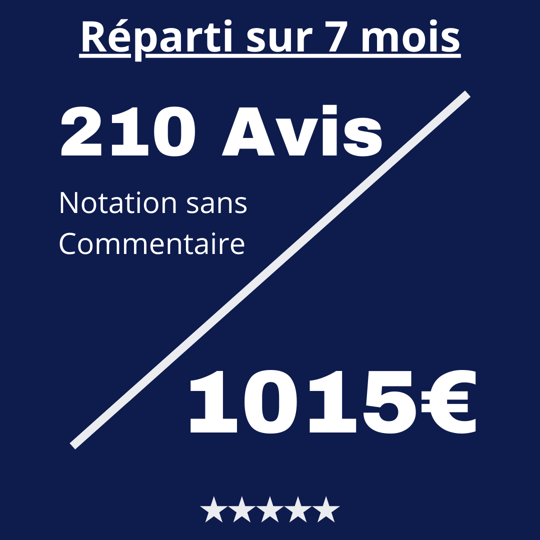 Acheter 210 Avis Trustpilot Notation sans Commentaire