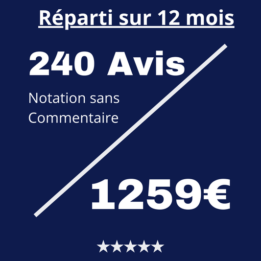 Acheter 240 Avis Trustpilot Notation sans Commentaire