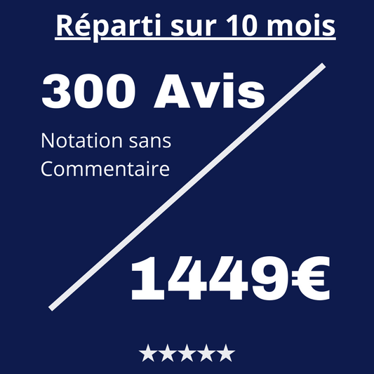 Acheter 300 Avis Trustpilot Notation sans Commentaire