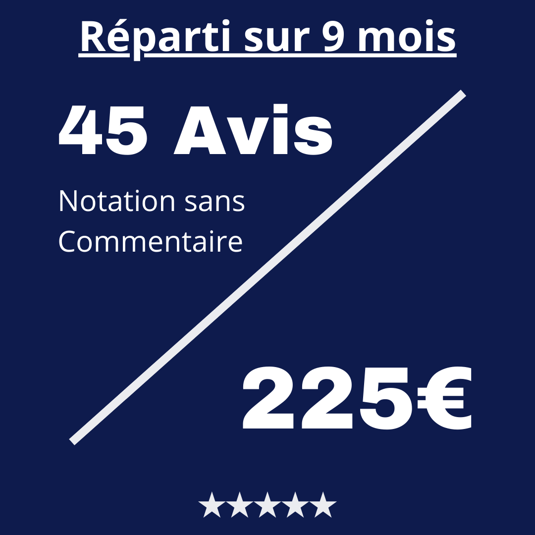 Acheter 45 Avis Trustpilot Notation sans Commentaire