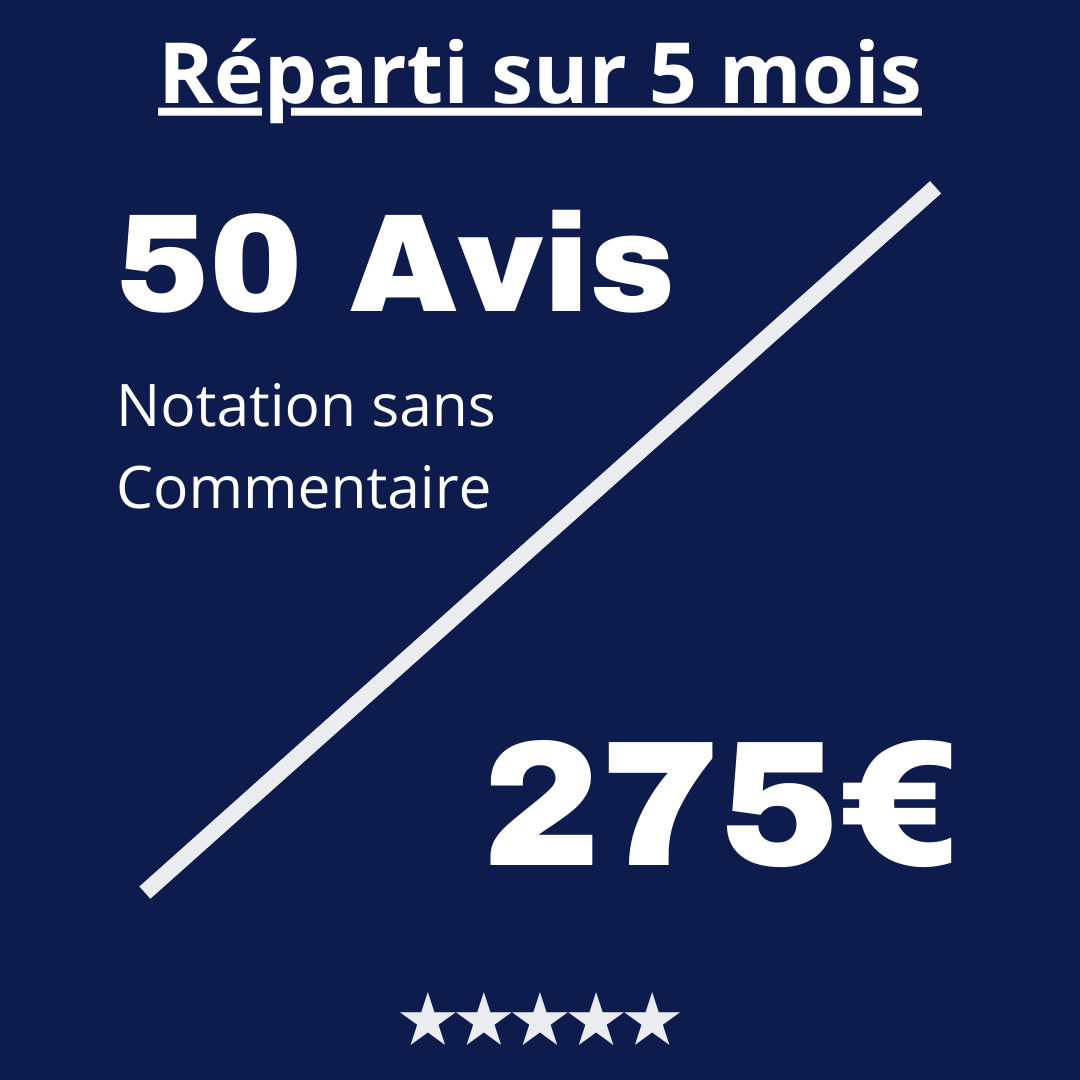 Acheter 50 Avis Trustpilot Notation sans Commentaire