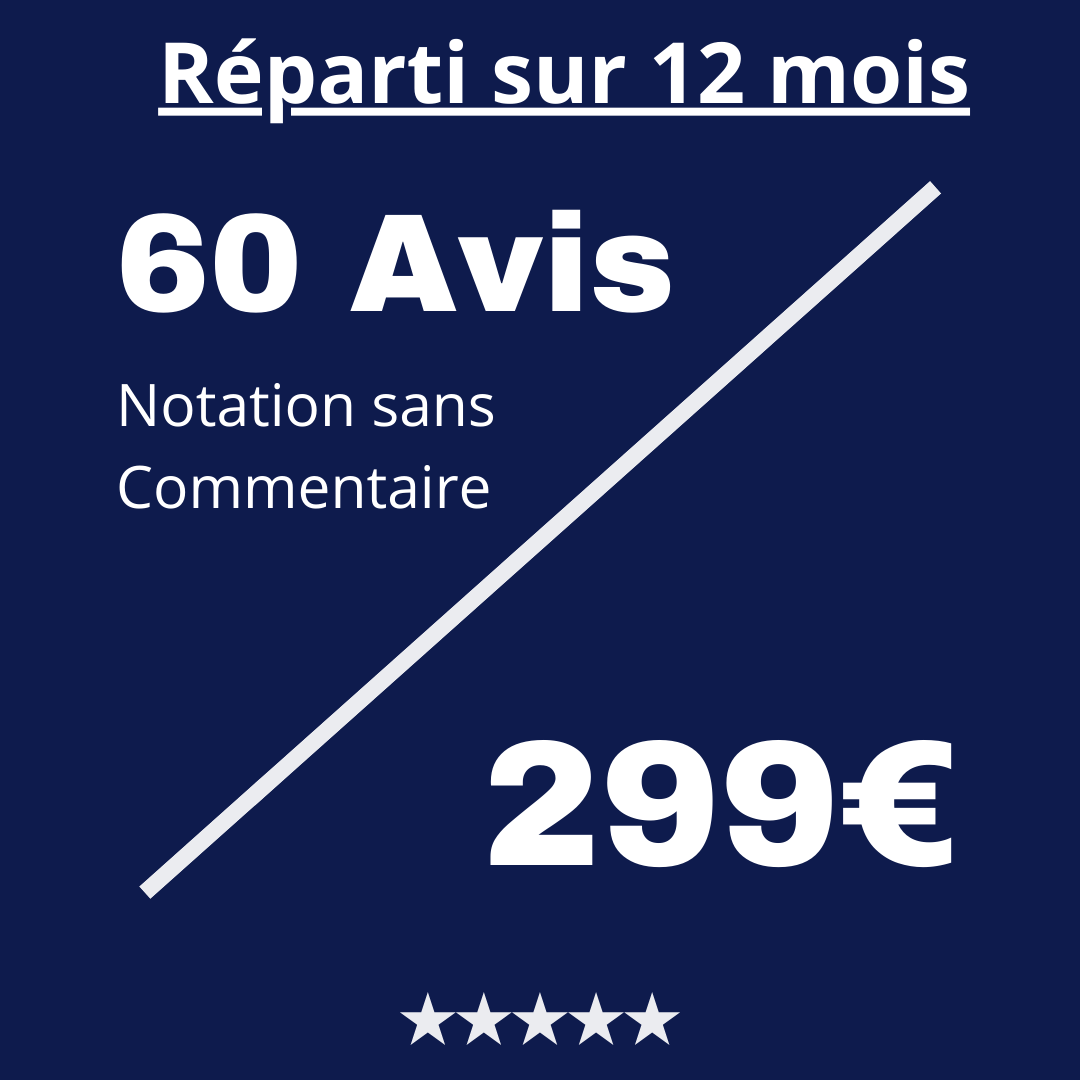 Acheter 60 Avis Trustpilot Notation sans Commentaire