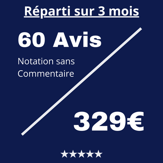 Acheter 60 Avis Trustpilot Notation sans Commentaire