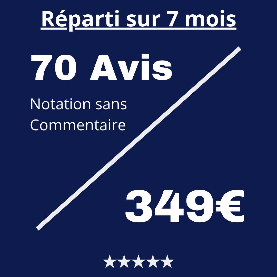 Acheter 70 Avis Trustpilot Notation sans Commentaire